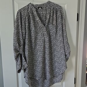 Torrid Black and White Cheetah Print Blouse